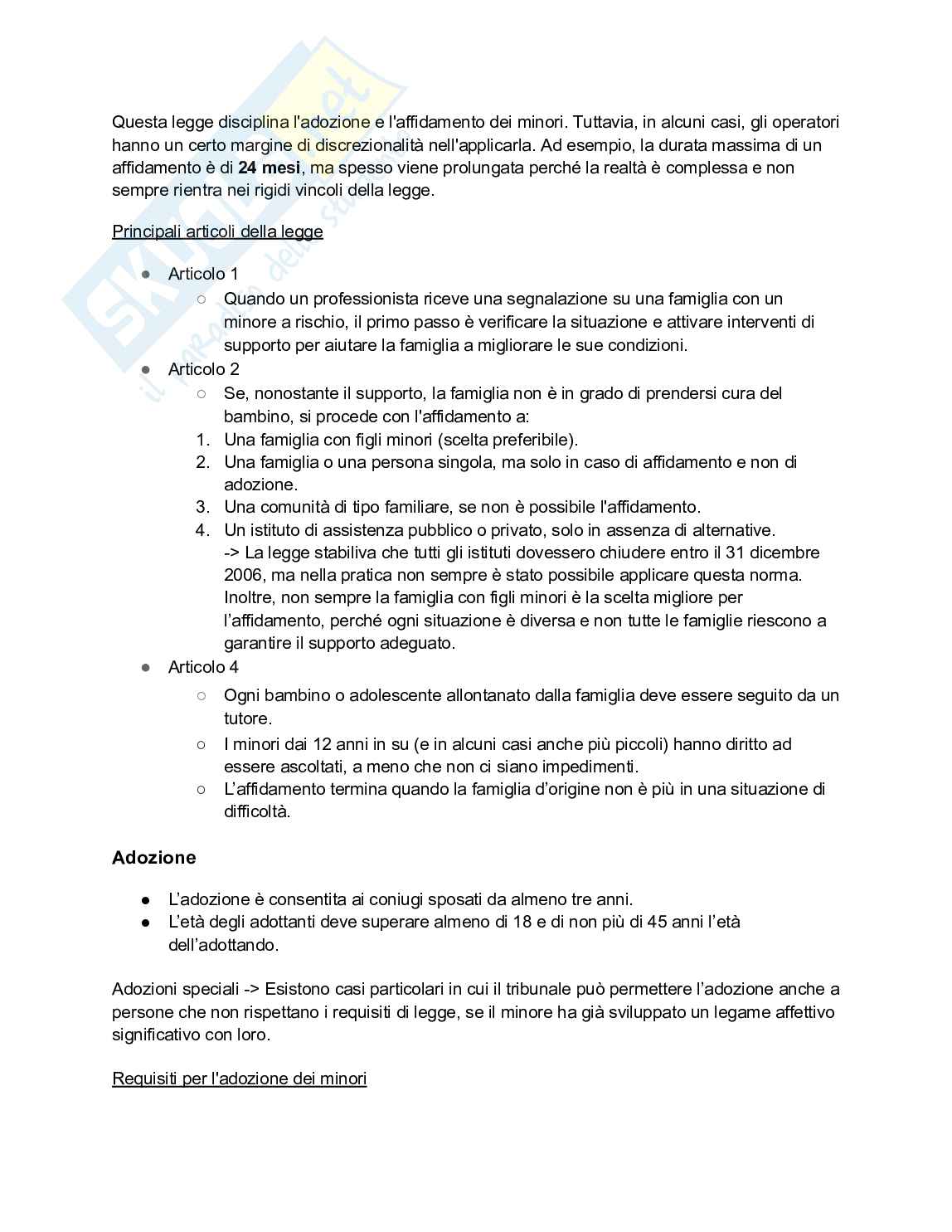 Appunti Processi di intervento e tutela dell'infanzia e dell'adolescenza Pag. 51