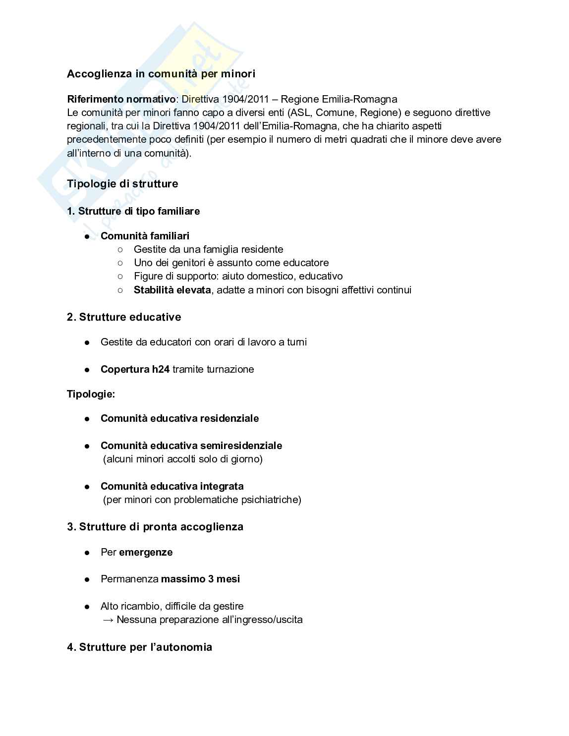 Appunti Processi di intervento e tutela dell'infanzia e dell'adolescenza Pag. 56