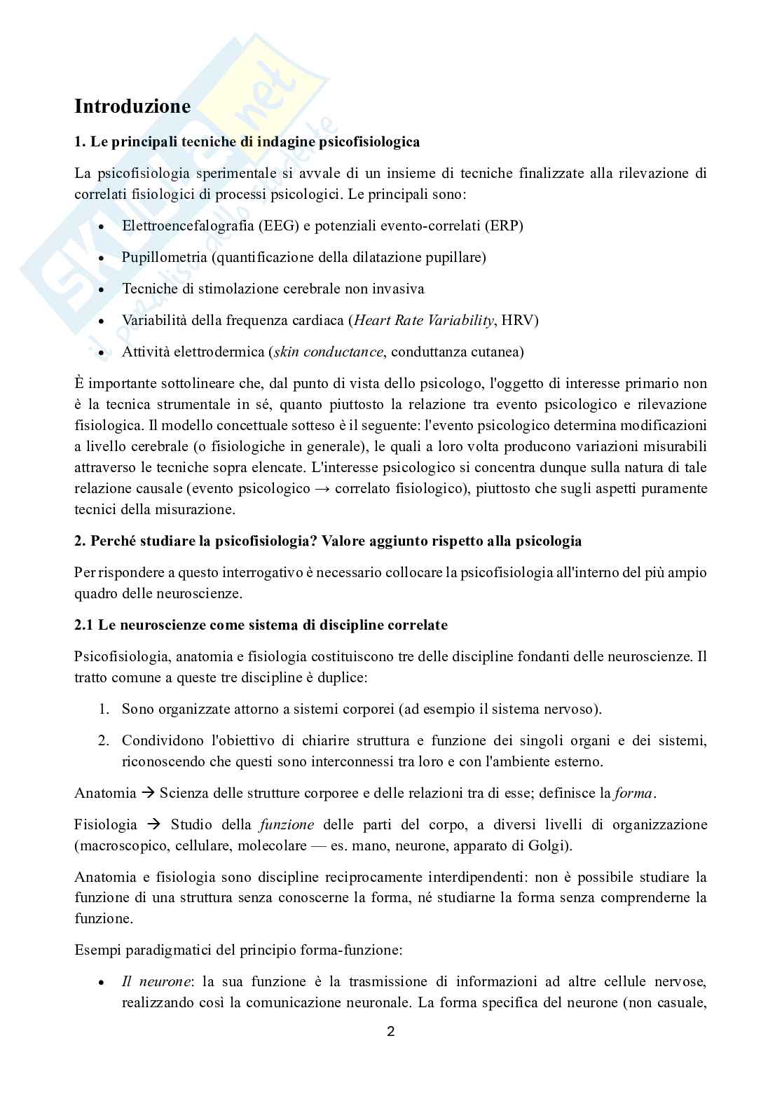 Appunti esame Psicofisiologia sperimentale Pag. 2