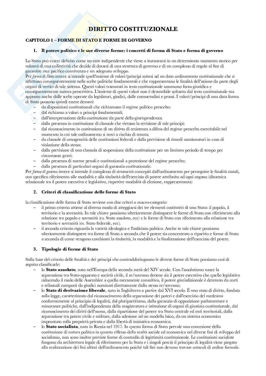 Riassunto esame Diritto costituzionale, Prof. Mezzetti Luca, libro consigliato Diritto costituzionale, Mezzetti Pag. 1