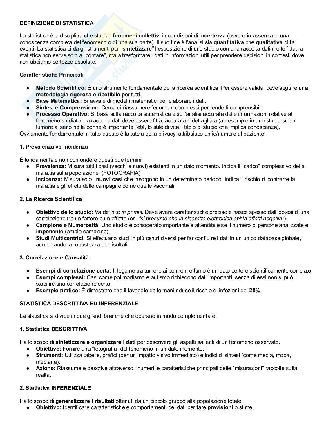 Statistica medica  Pag. 1