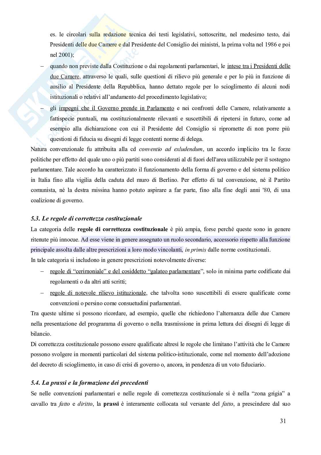 Riassunto esame Diritto parlamentare, Prof. Martinelli Claudio, libro consigliato Corso di diritto parlamentare (2023), Gianniti, Lupo Pag. 31