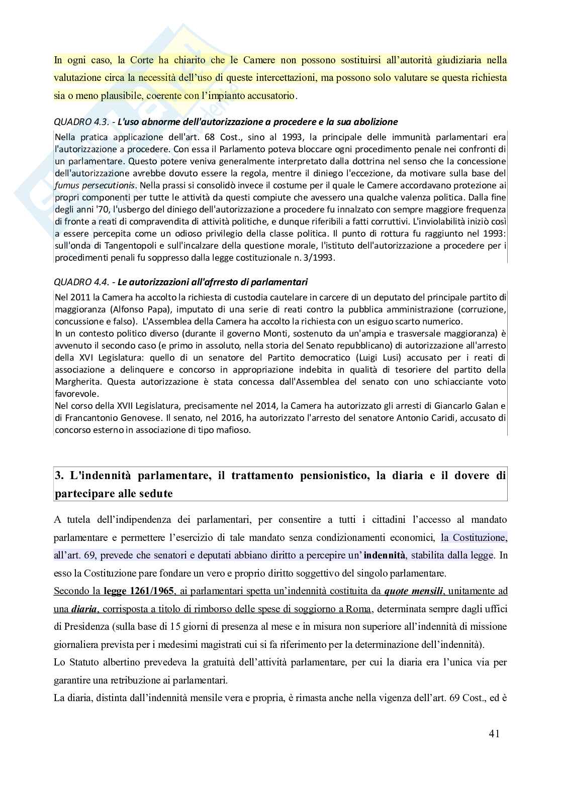 Riassunto esame Diritto parlamentare, Prof. Martinelli Claudio, libro consigliato Corso di diritto parlamentare (2023), Gianniti, Lupo Pag. 41