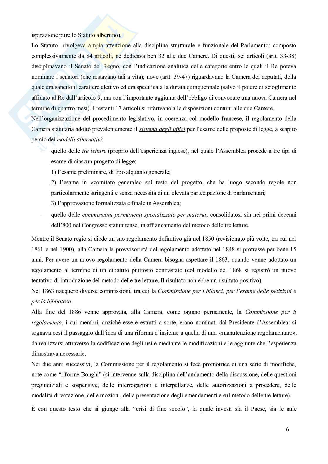 Riassunto esame Diritto parlamentare, Prof. Martinelli Claudio, libro consigliato Corso di diritto parlamentare (2023), Gianniti, Lupo Pag. 6