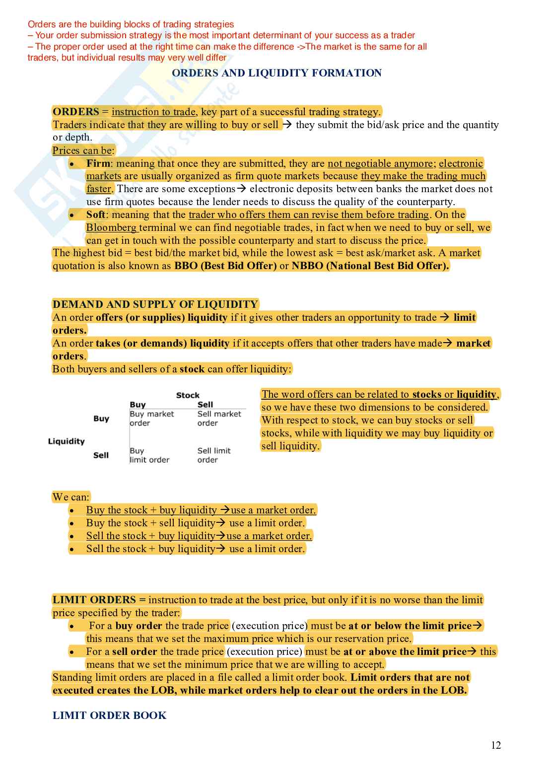 Market Microstructure Pag. 16