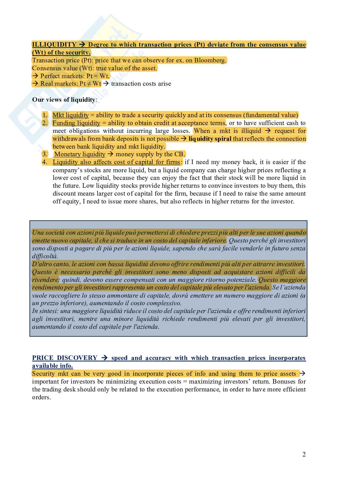 Market Microstructure Pag. 2