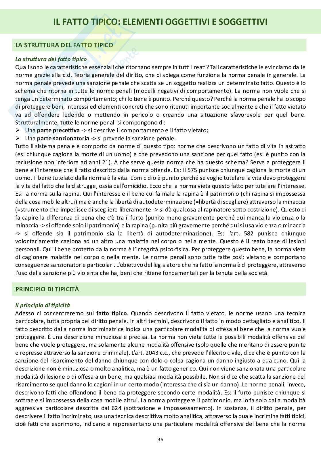 Appunti delle lezioni di diritto penale I concernenti gli elementi oggettivi e soggettivi del fatto tipico Pag. 2