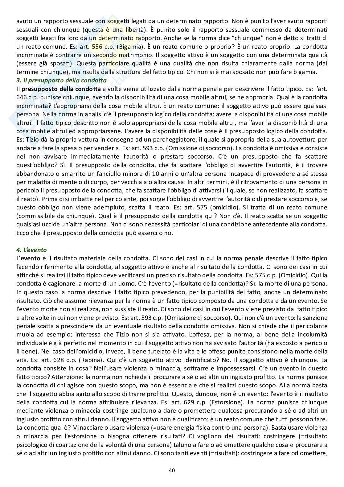 Appunti delle lezioni di diritto penale I concernenti gli elementi oggettivi e soggettivi del fatto tipico Pag. 6