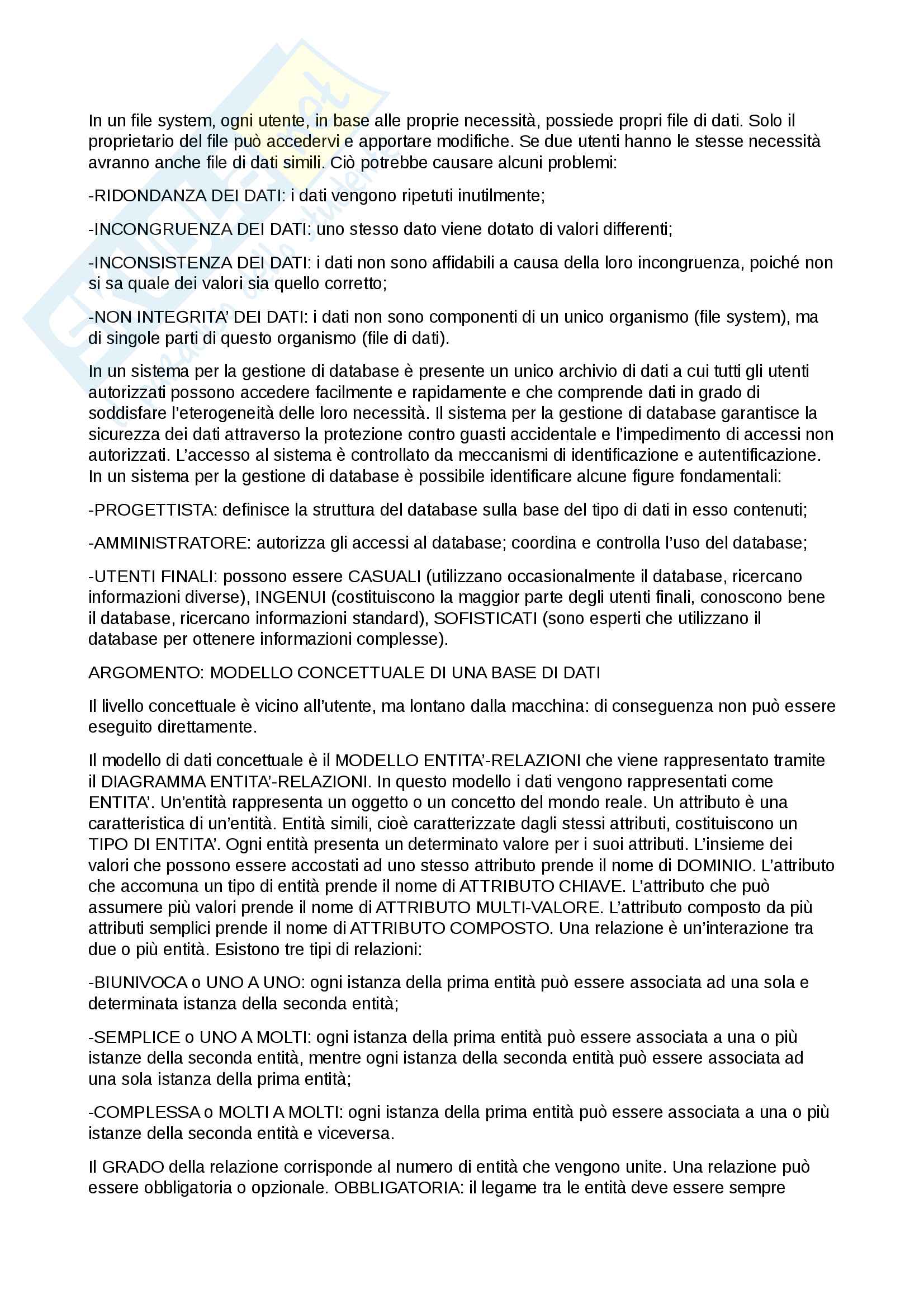 Riassunto esame di informatica generale, prof. Marco Padula, libro consigliato Fondamenti di informatica per la progettazione multimediale - dai linguaggi formali all'inclusione digitale, 2006, M.Padula, A.Reggiori Pag. 21