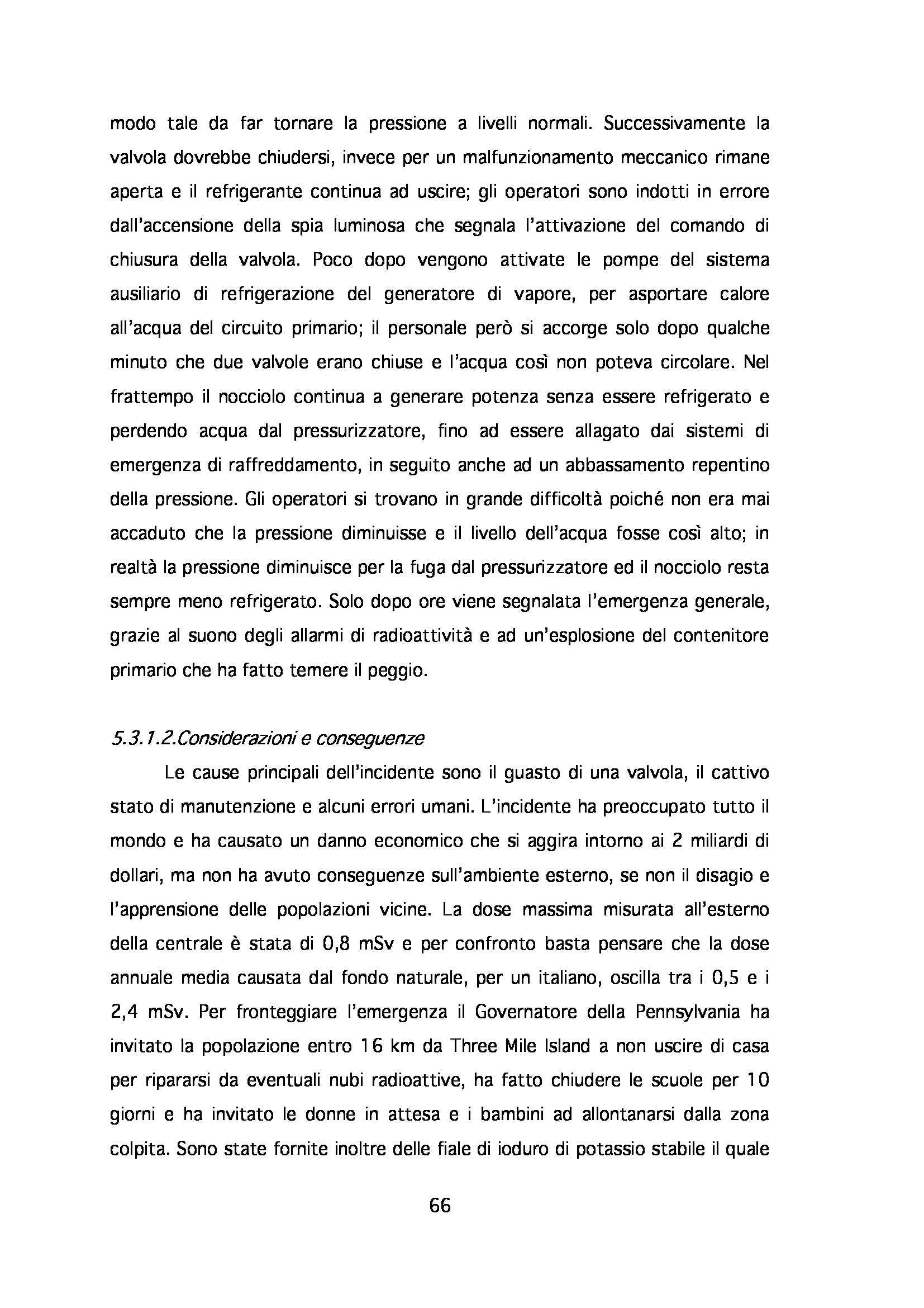 Tesi - Energia nucleare: impieghi, radioattività e funzionamento del reattore Pag. 66