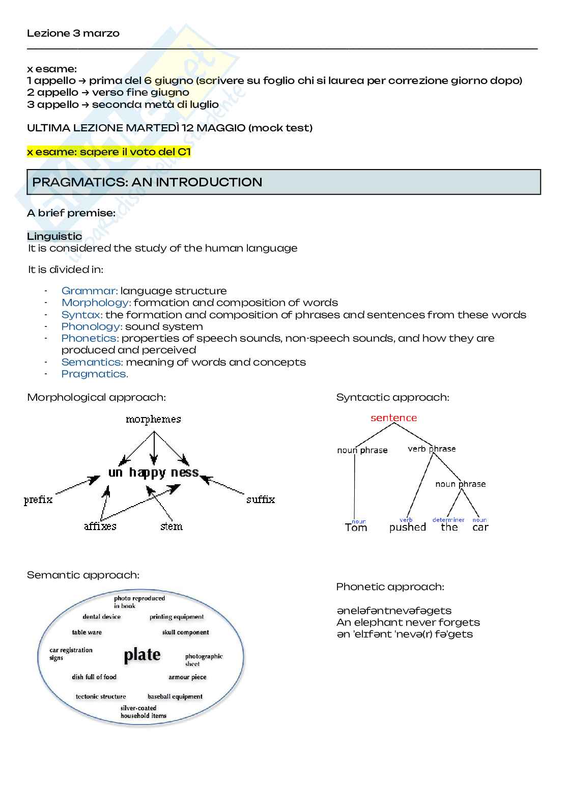 English linguistics for tourism and commerce, Lingua inglese 3 Pag. 1