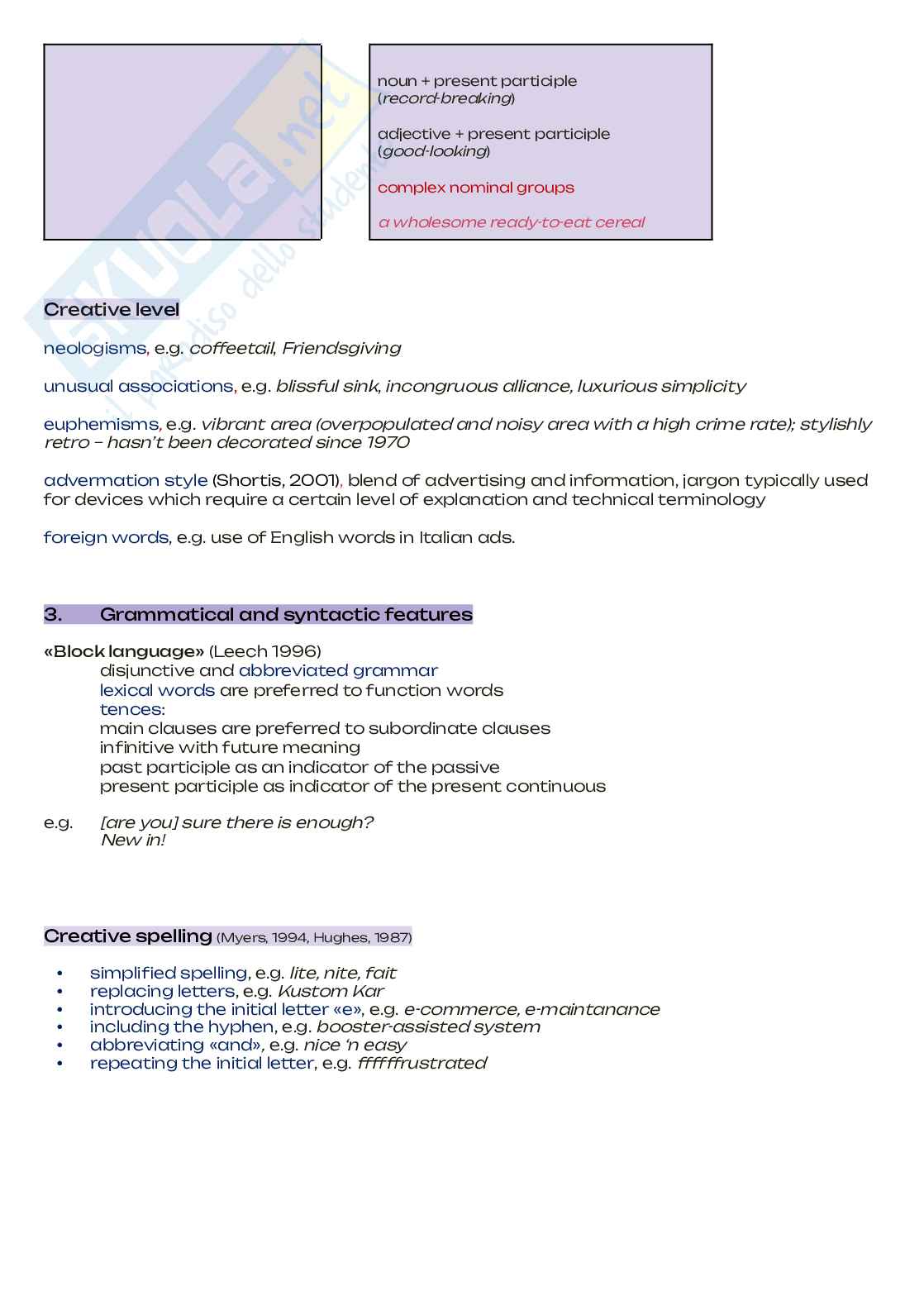 English linguistics for tourism and commerce, Lingua inglese 3 Pag. 56
