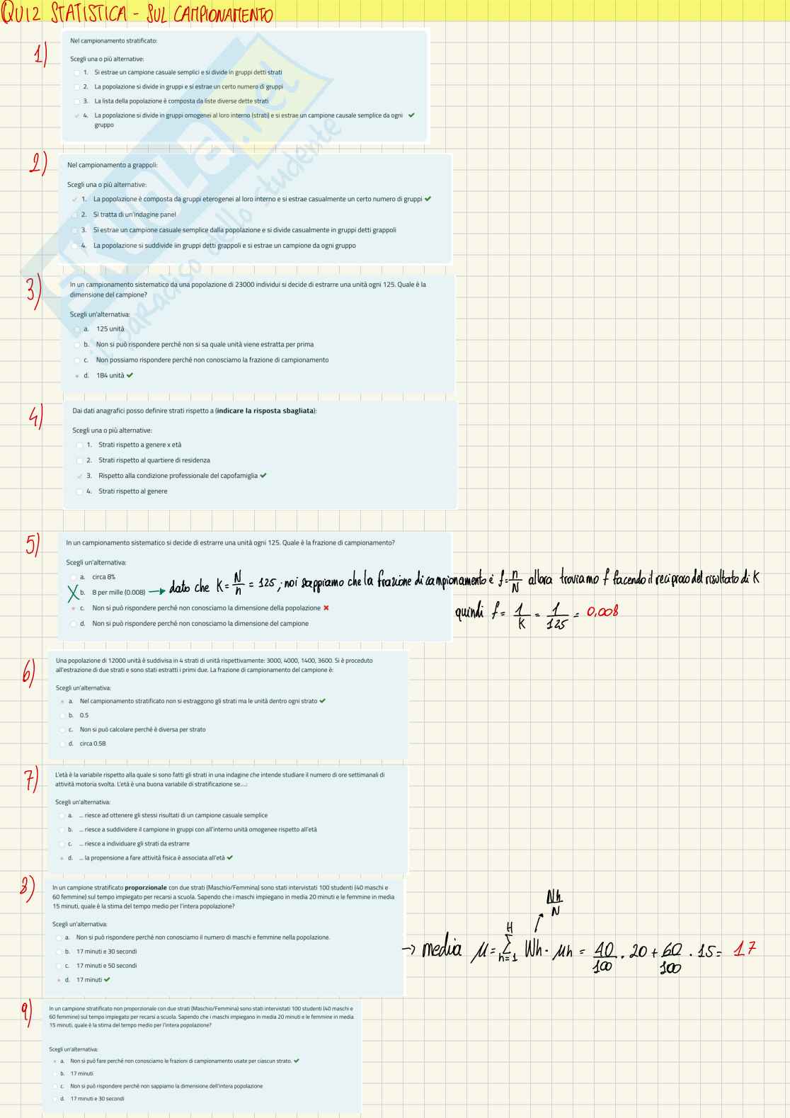 Esercitazioni quiz 1 Statistica economica Pag. 2