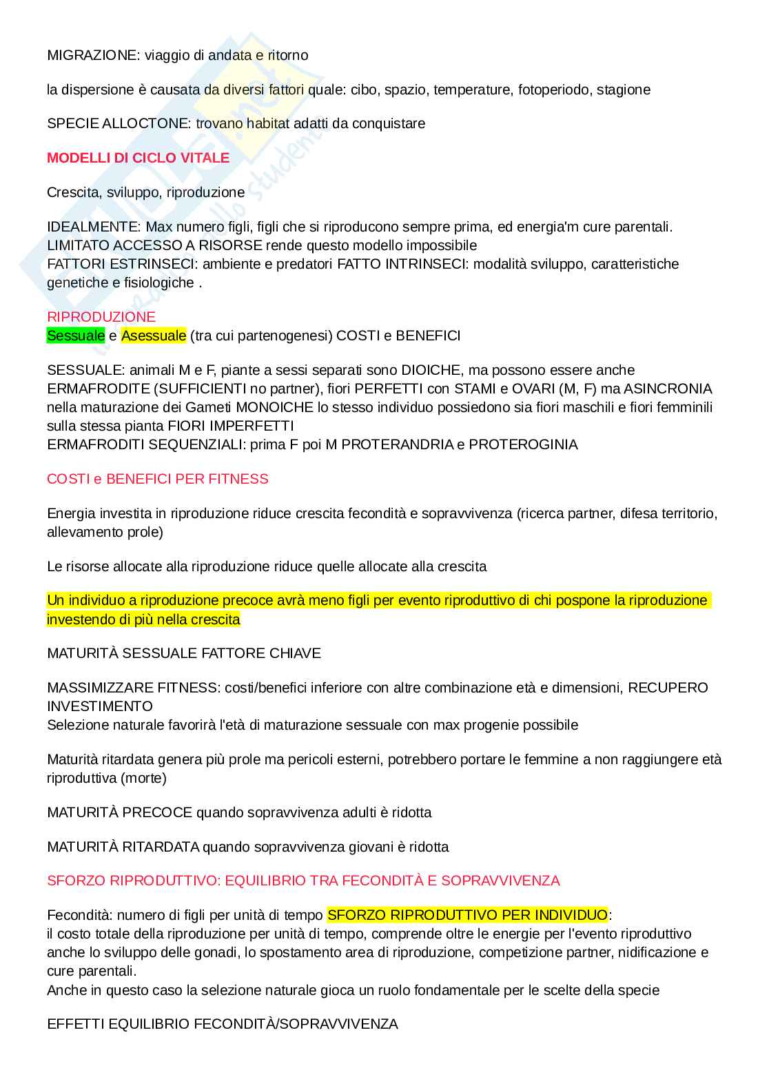 Riassunto esame Ecologia, Prof. Amicucci Antonella, libro consigliato Elementi di ecologia, Smith, R.L. Smith Pag. 2