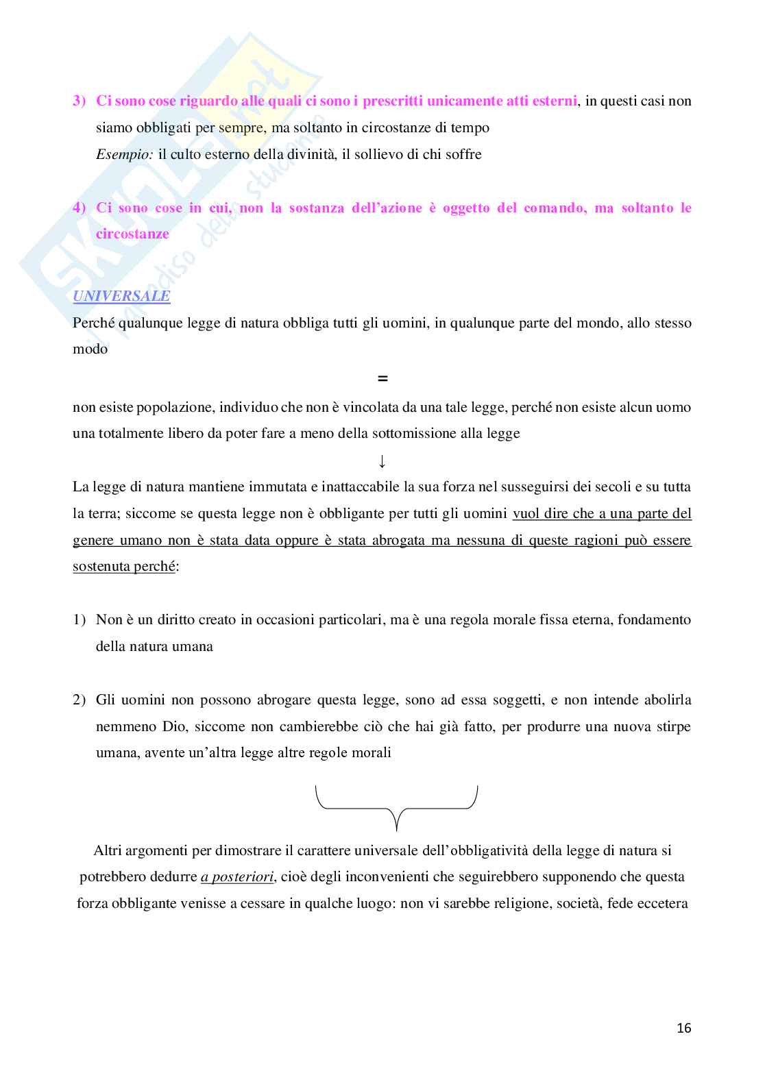 Riassunto esame Storia della filosofia, Prof. De Lucia Paolo, libro consigliato Saggi sulla legge naturale, Locke Pag. 16
