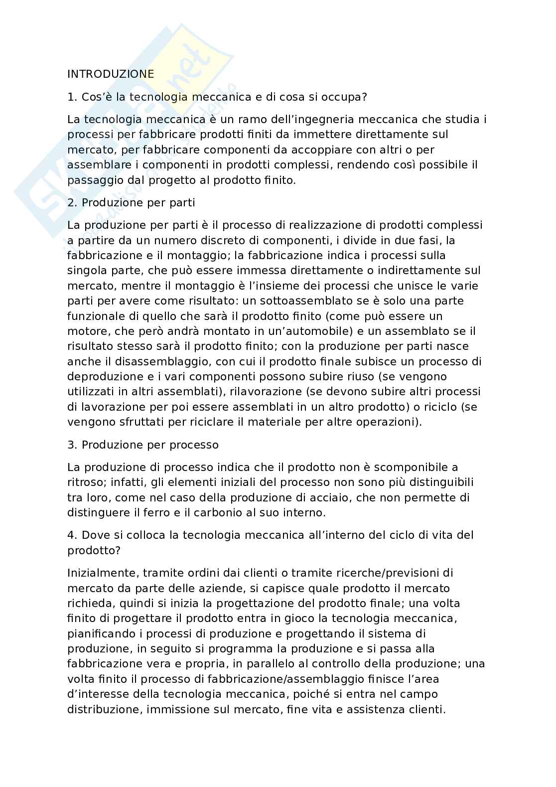 Risposte d'esame Tecnologia meccanica  Pag. 1