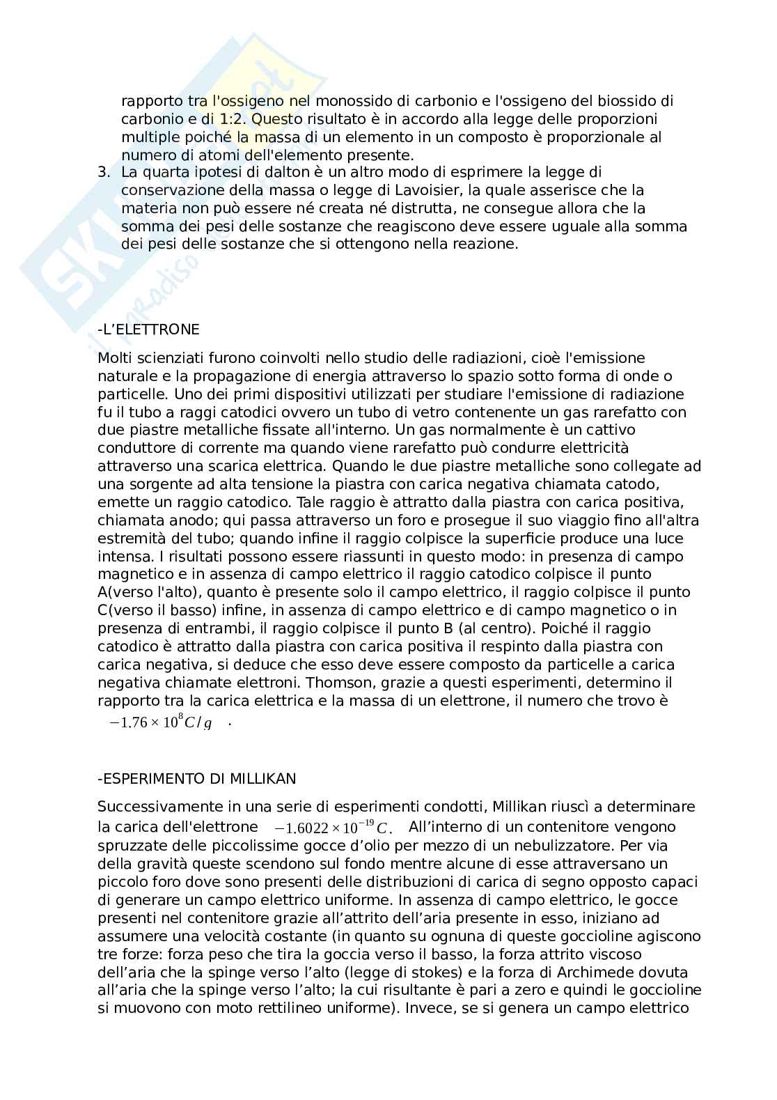 Riassunto esame Chimica generale ed inorganica, Prof. Gravino Carmine, libro consigliato Chimica, Kotz, Treichel, Townsend Pag. 2