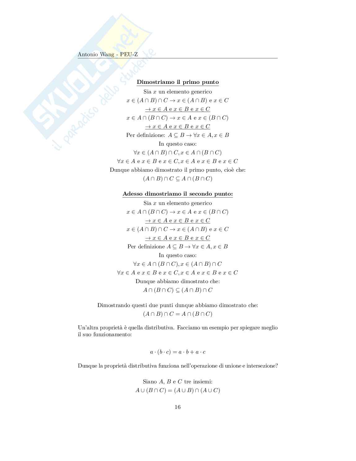 Appunti Matematica discreta – Informatica (Insiemi, funzioni, algebra) Pag. 16