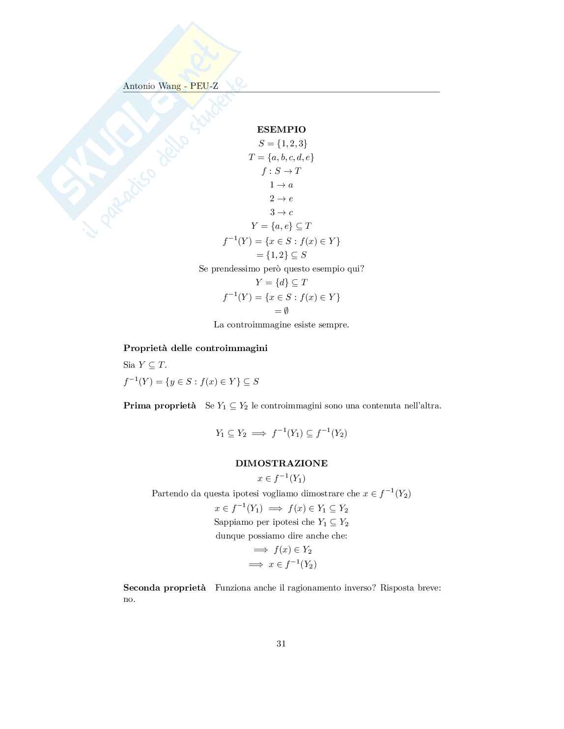 Appunti Matematica discreta – Informatica (Insiemi, funzioni, algebra) Pag. 31