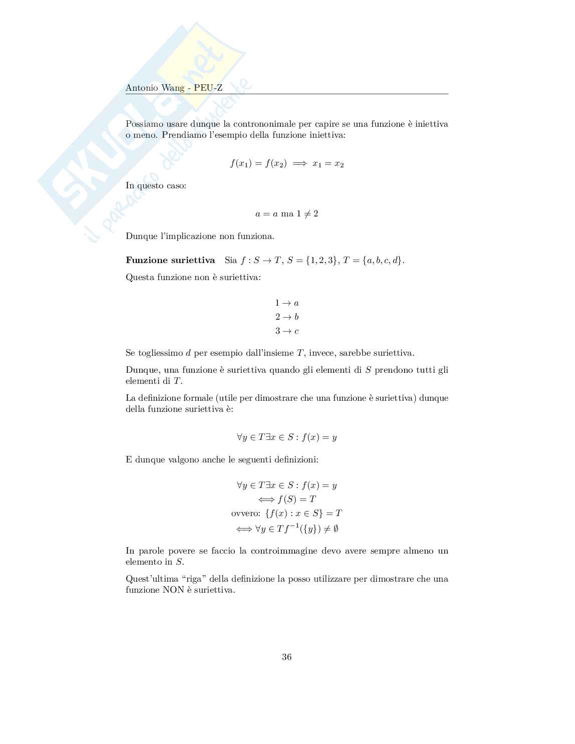 Appunti Matematica discreta – Informatica (Insiemi, funzioni, algebra) Pag. 36