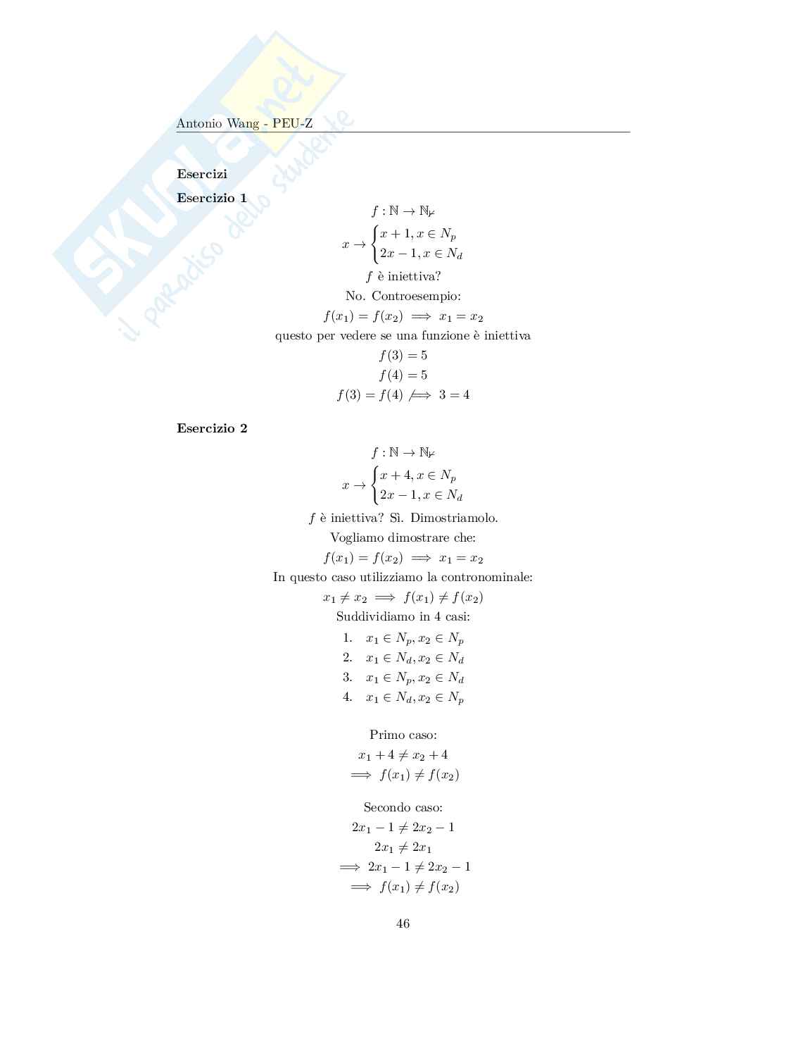 Appunti Matematica discreta – Informatica (Insiemi, funzioni, algebra) Pag. 46