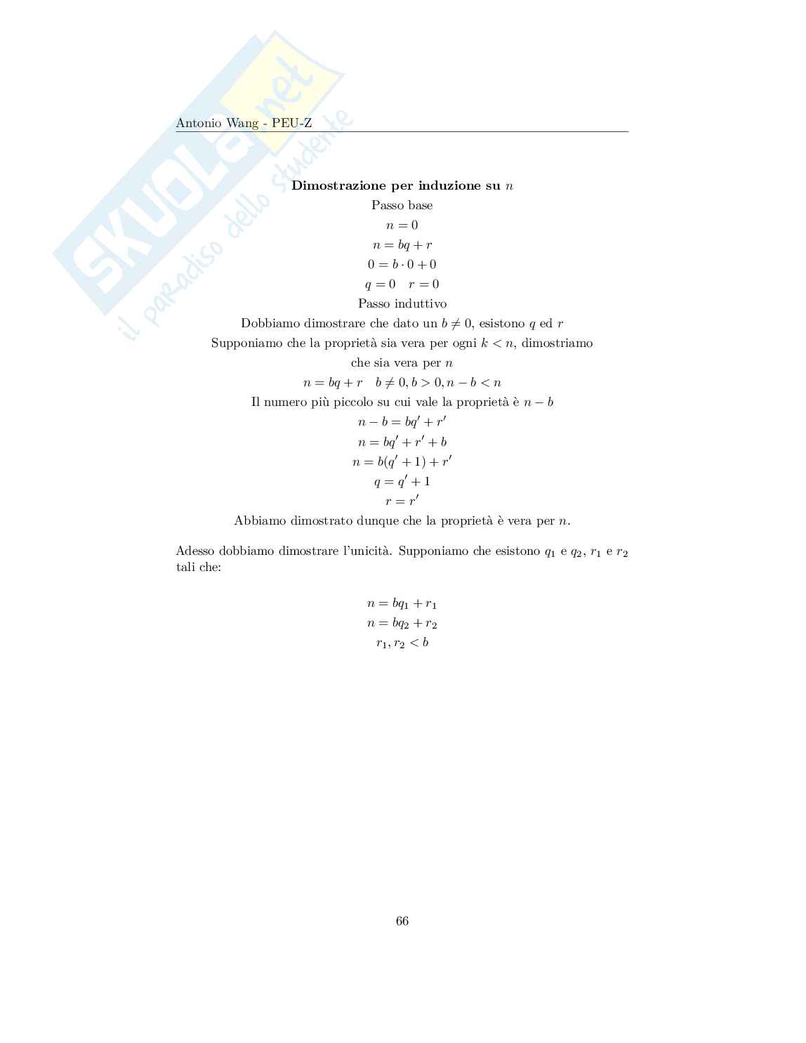 Appunti Matematica discreta – Informatica (Insiemi, funzioni, algebra) Pag. 66