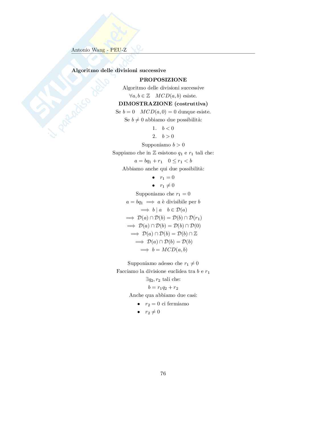 Appunti Matematica discreta – Informatica (Insiemi, funzioni, algebra) Pag. 76