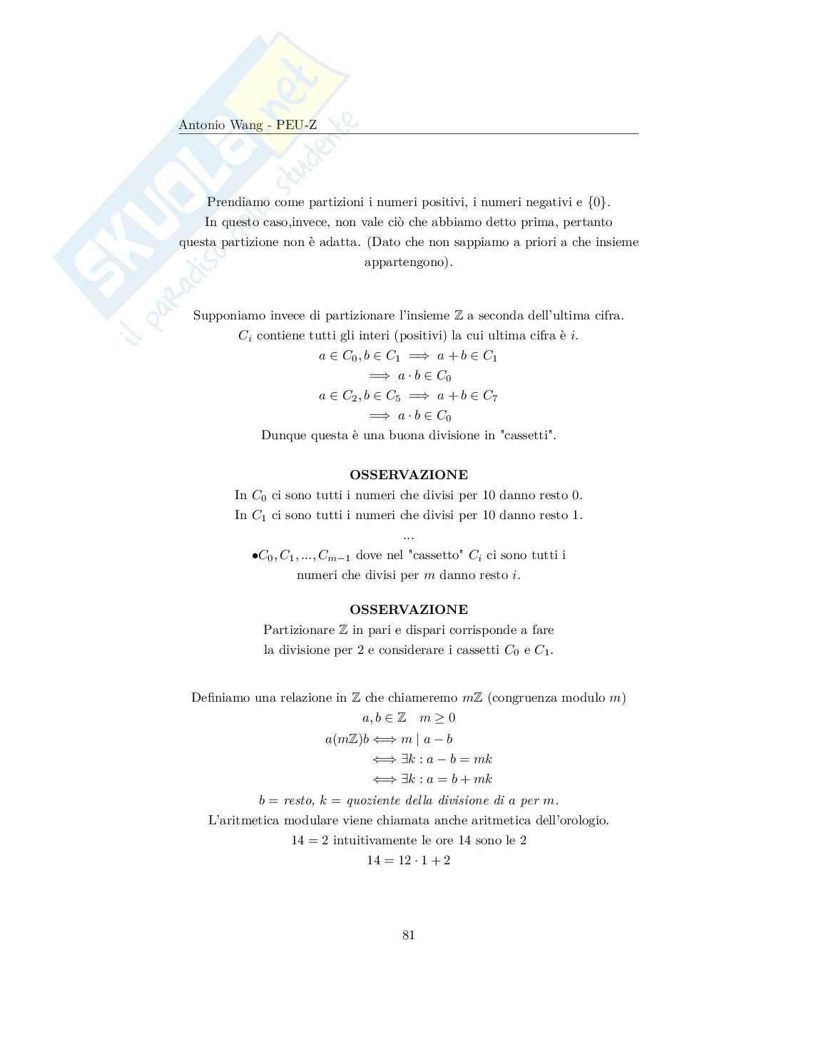 Appunti Matematica discreta – Informatica (Insiemi, funzioni, algebra) Pag. 81