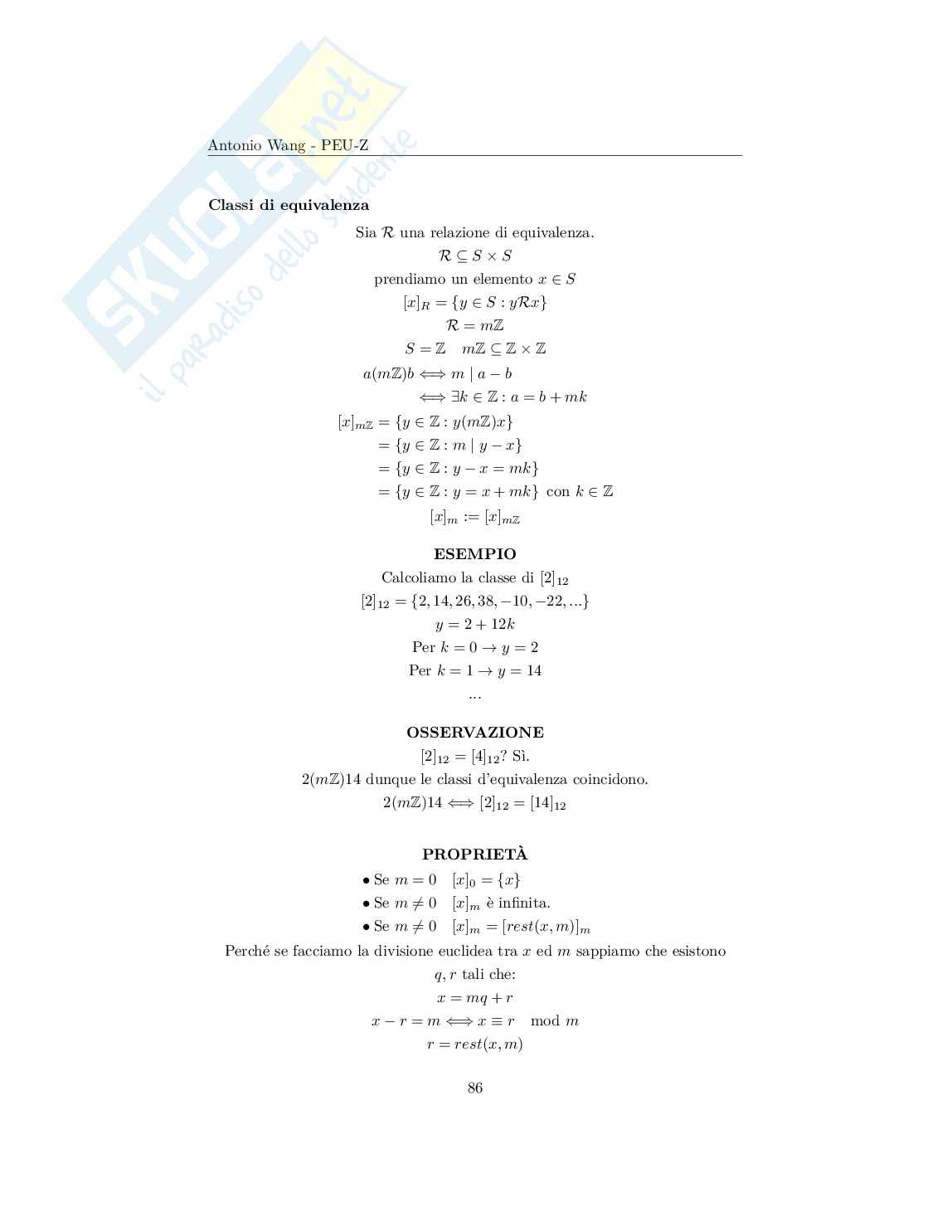 Appunti Matematica discreta – Informatica (Insiemi, funzioni, algebra) Pag. 86