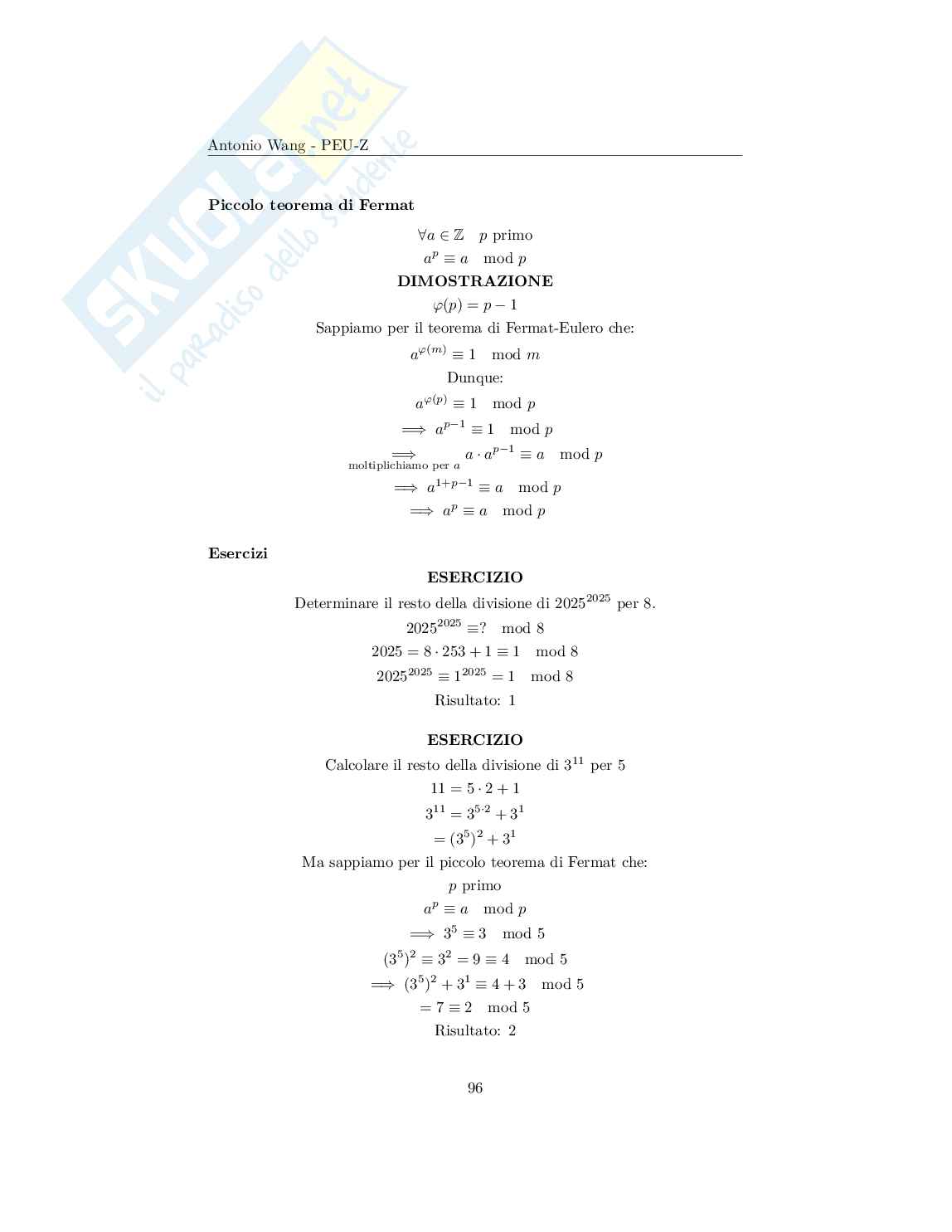Appunti Matematica discreta – Informatica (Insiemi, funzioni, algebra) Pag. 96