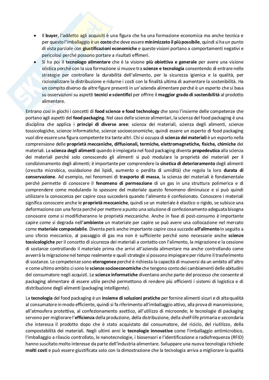 Tecnologie del condizionamento ed elementi di logistica Pag. 2