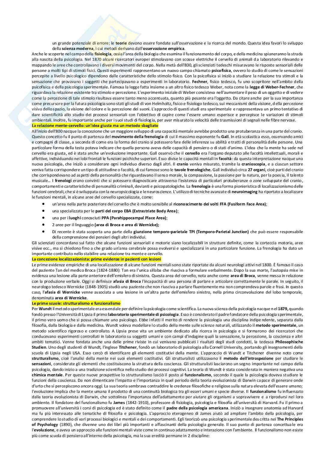 Riassunto esame Psicologia generale , Prof. Pirrone Concetta, libro consigliato Psicologia generale: capire la mente osservando il comportamento , Hilton, Bremner, Vliek, Sutherland, Passer, Smith Pag. 2