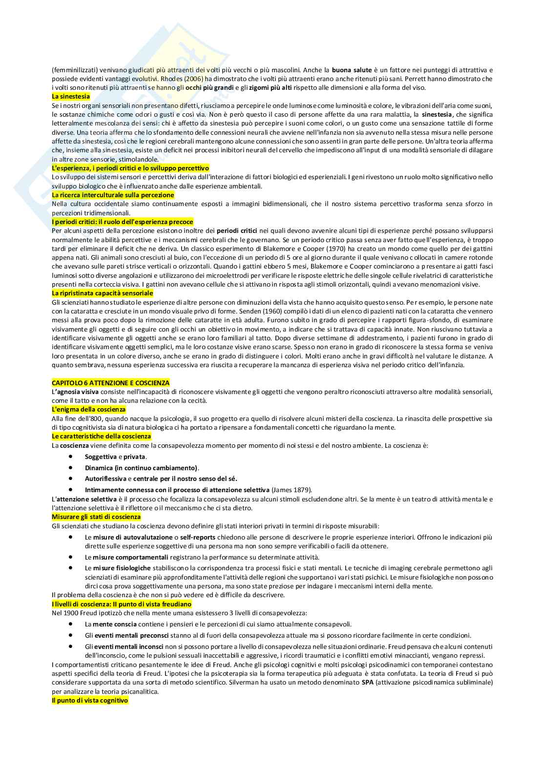 Riassunto esame Psicologia generale , Prof. Pirrone Concetta, libro consigliato Psicologia generale: capire la mente osservando il comportamento , Hilton, Bremner, Vliek, Sutherland, Passer, Smith Pag. 21