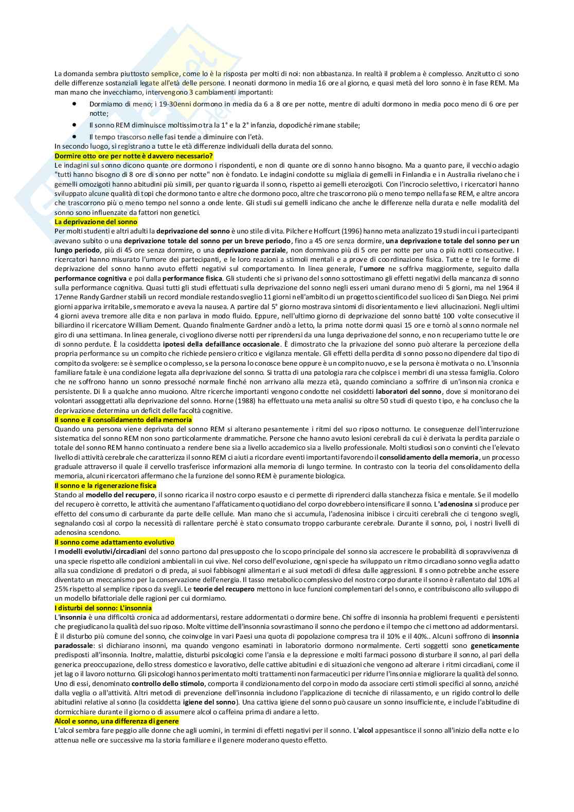 Riassunto esame Psicologia generale , Prof. Pirrone Concetta, libro consigliato Psicologia generale: capire la mente osservando il comportamento , Hilton, Bremner, Vliek, Sutherland, Passer, Smith Pag. 26