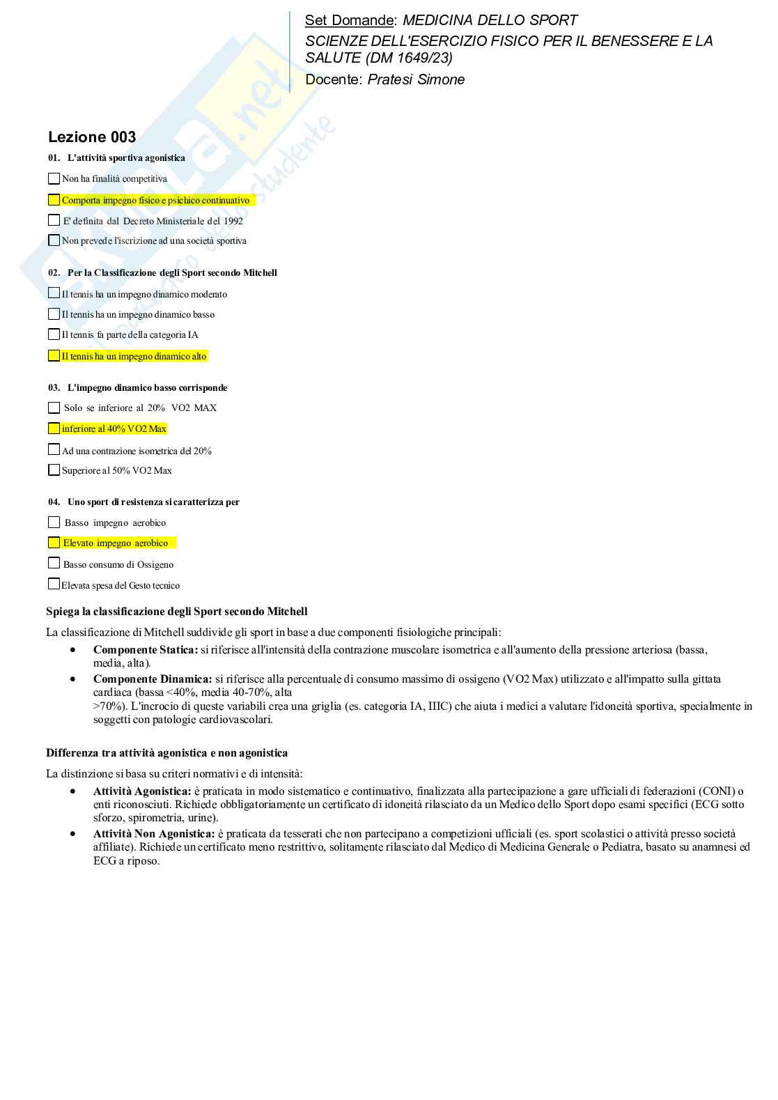 Paniere chiuse e aperte Medicina dello sport Pag. 2
