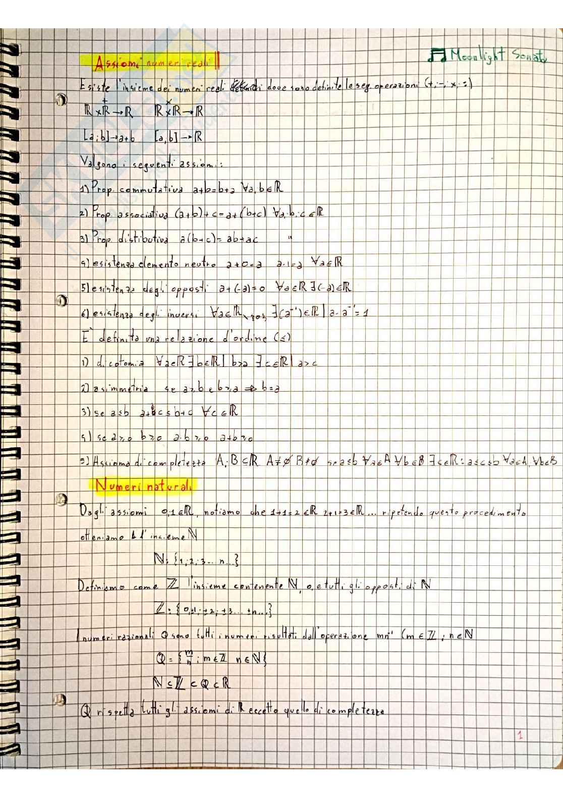 Teoria di Analisi matematica 1 Pag. 1