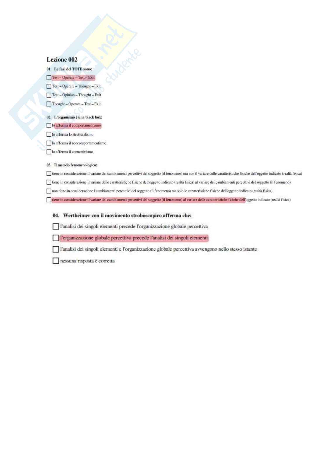 Psicologia generale Pag. 2