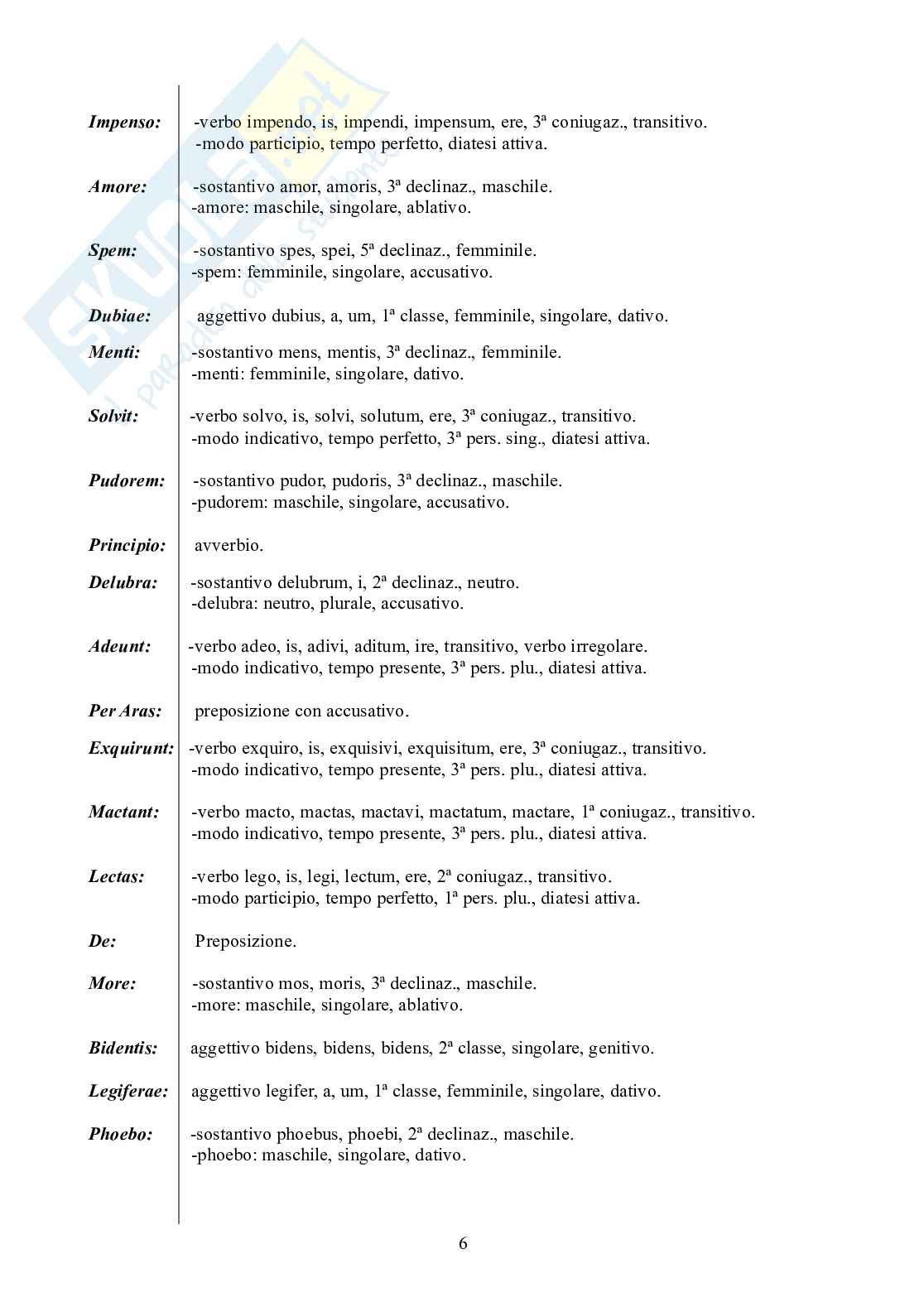 Esercitazioni obbligatorie di Letteratura latina 1 sull'Eneide  Pag. 6