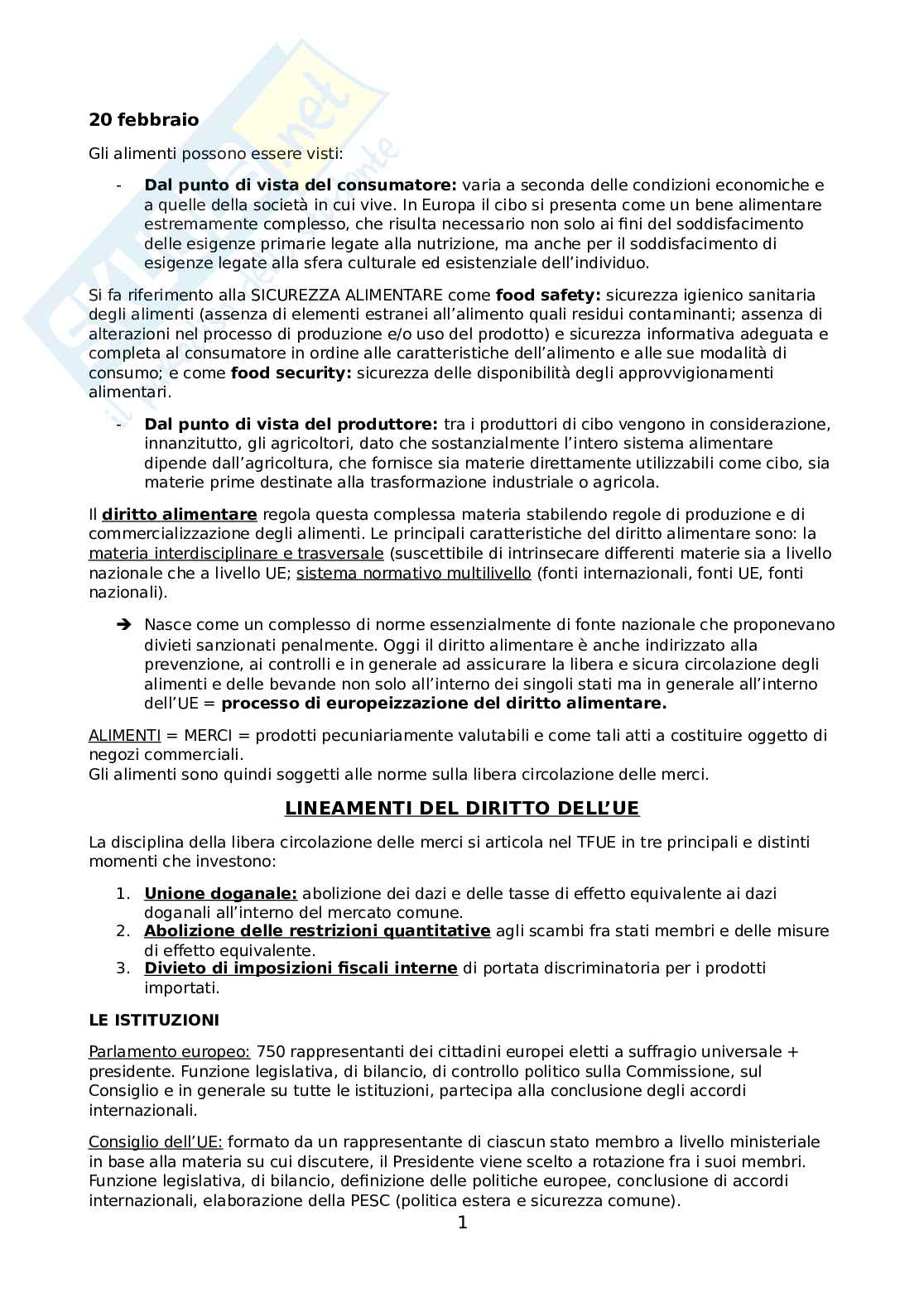 Appunti di Diritto agro-alimentare Pag. 1