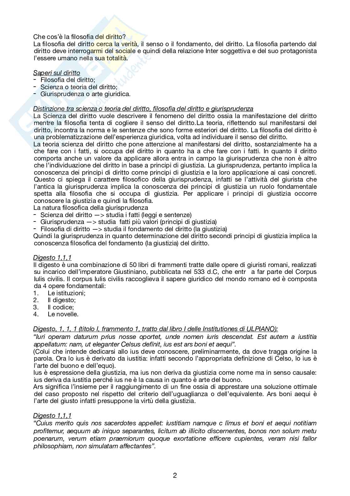 Appunti delle lezioni di Filosofia del diritto Pag. 2