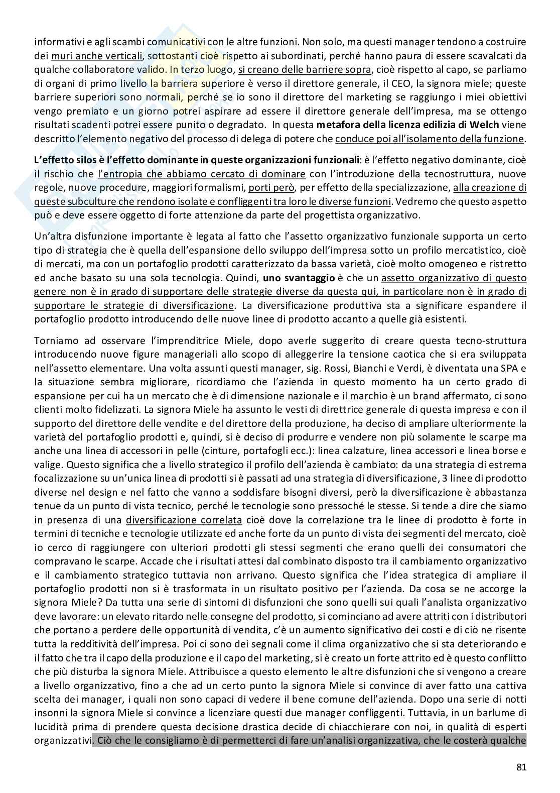 Organizzazione aziendale Pag. 81