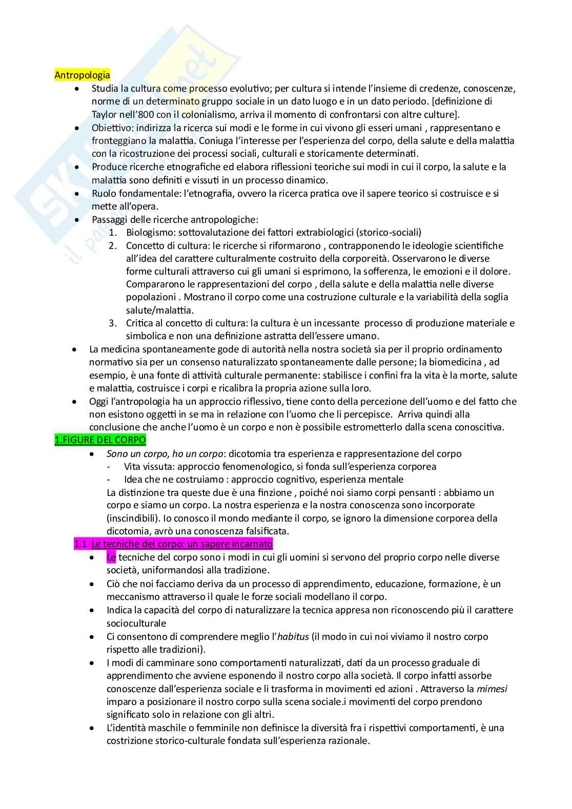 Antropologia medica Pag. 1