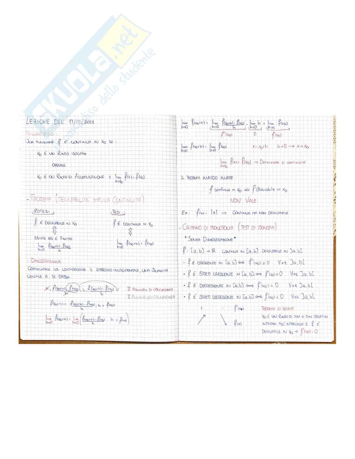 Riassunto esame Matematica 1, Prof. D'onofrio Luigi, libro consigliato Esercitazioni di Matematica Parte II, Marcellini-Sbordone Pag. 11