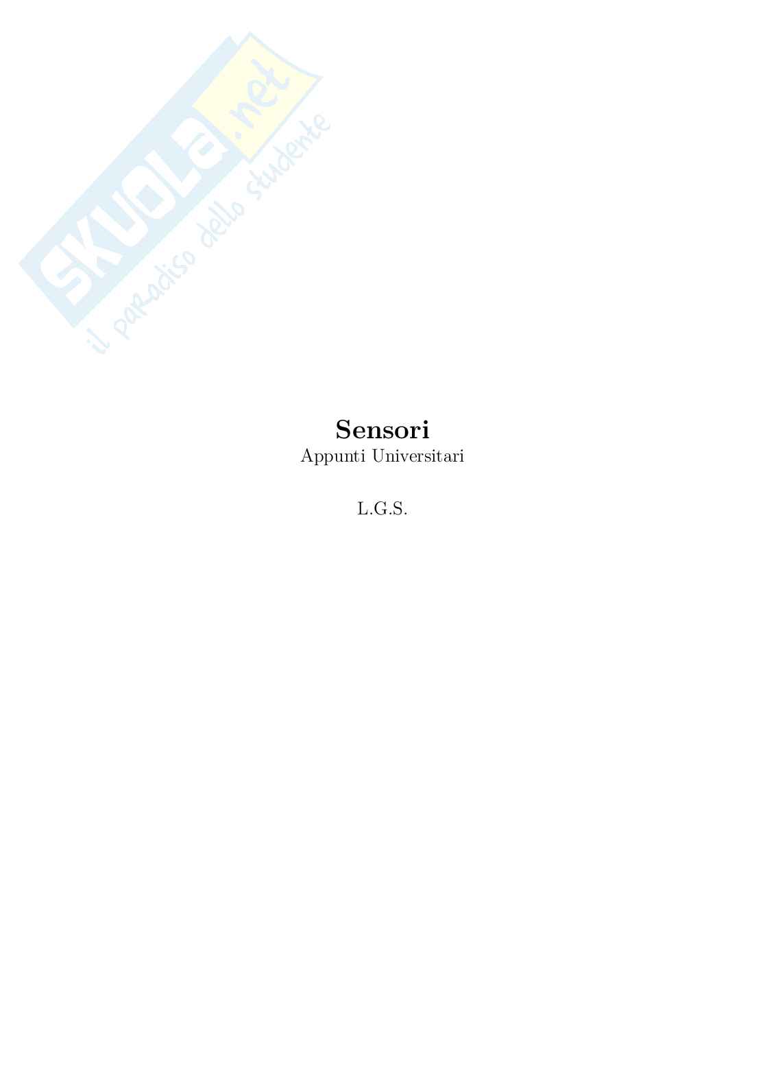 Appunti di Sensori: RTD, Ponte di Wheatstone, Strain Gauge, LVDT  Pag. 1