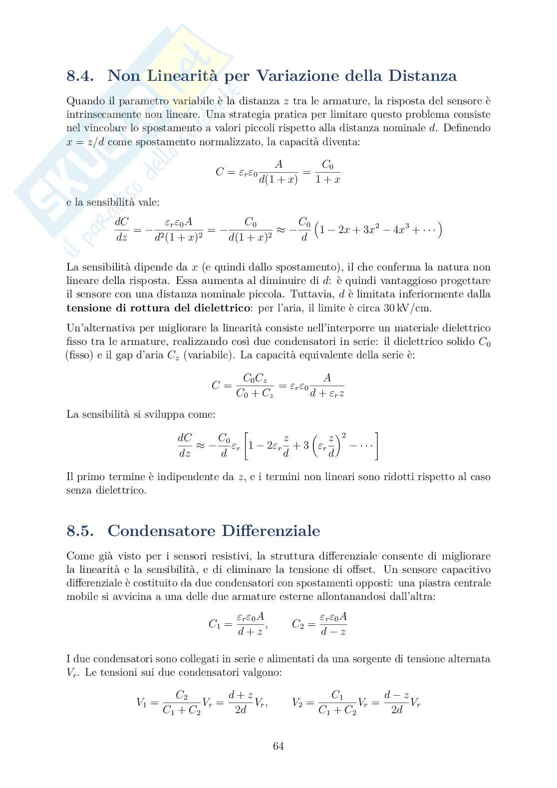 Appunti di Sensori: RTD, Ponte di Wheatstone, Strain Gauge, LVDT  Pag. 71