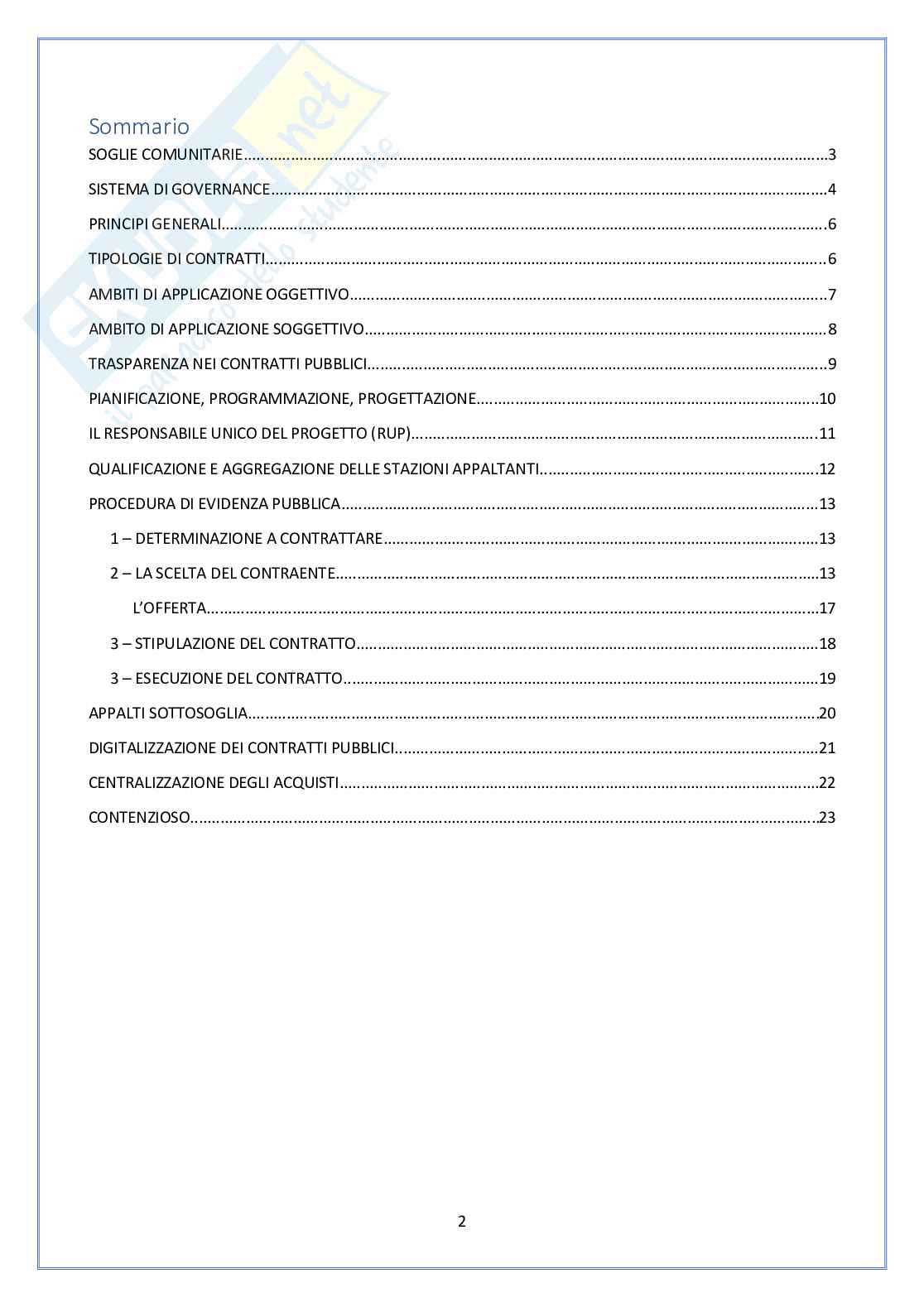 Nuovo Codice dei Contratti Pubblici - D.lgs. 36/2023 - Appunti schematici per Concorsi Pag. 2