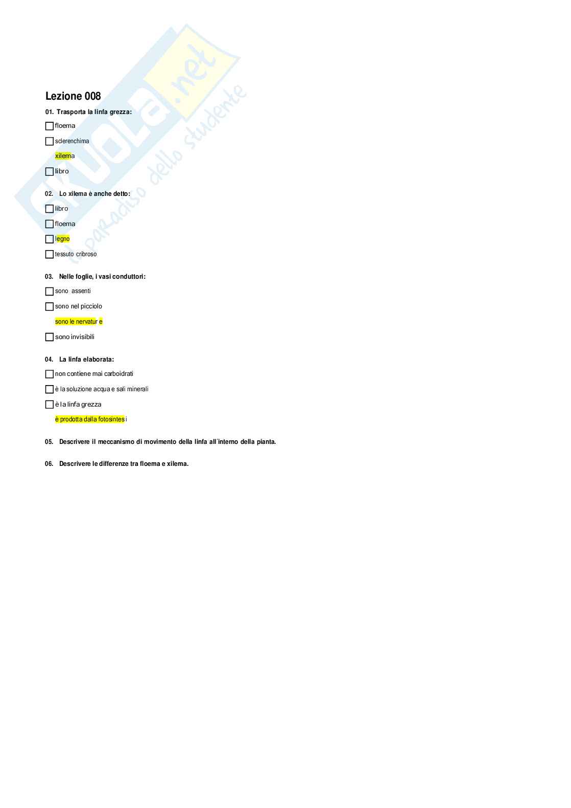 Botanica e biodiversità vegetale Pag. 11