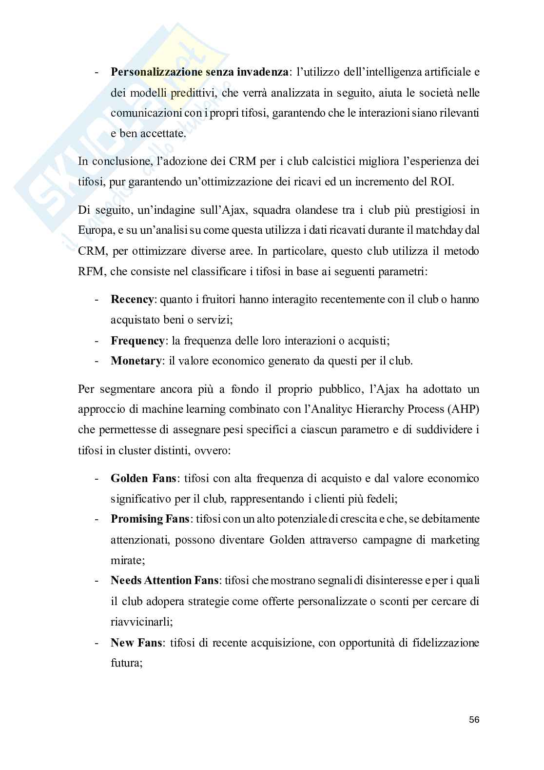 Stakeholder management nel calcio: strategie per il successo economico e sociale delle società sportive Pag. 56