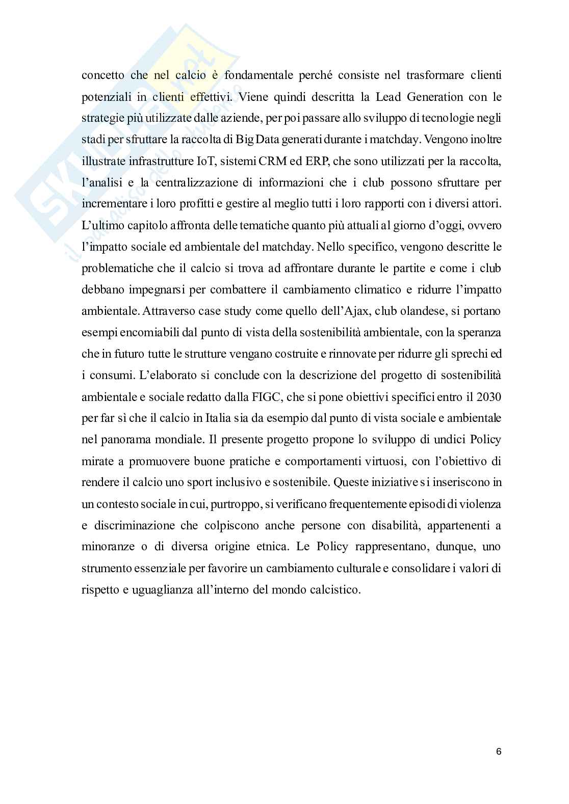 Stakeholder management nel calcio: strategie per il successo economico e sociale delle società sportive Pag. 6