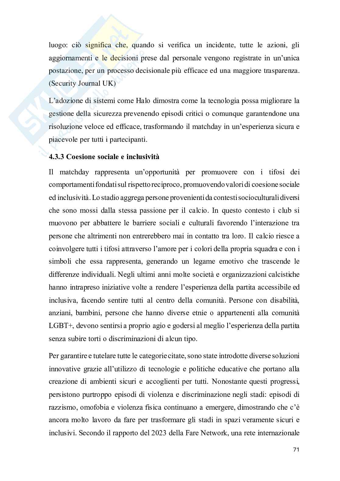 Stakeholder management nel calcio: strategie per il successo economico e sociale delle società sportive Pag. 71